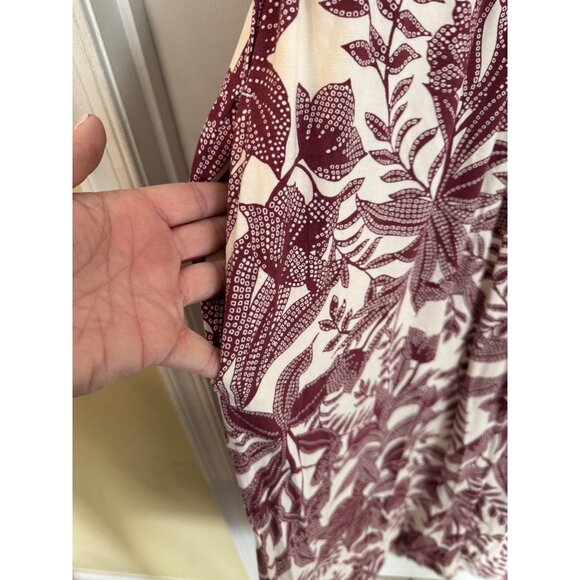 Soma Soft Jersey Caftan Midi Short Sleeve Tropical Dress Size Large NWT - Picture 9 of 15